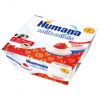 Кисломолочний продукт Humana з полуницею, 4 x 100 г