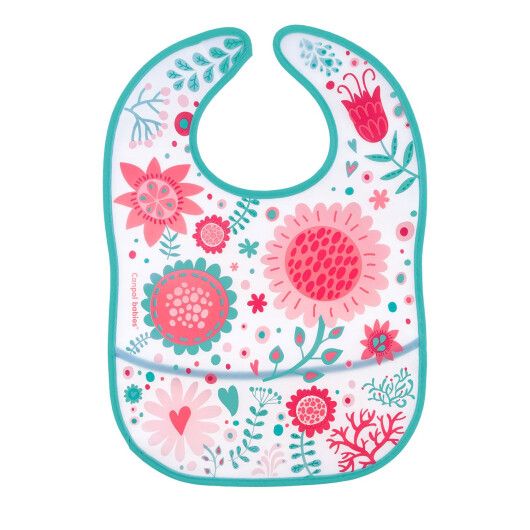 Слюнявчик Canpol babies пластиковый с карманом Wild Nature - розовый